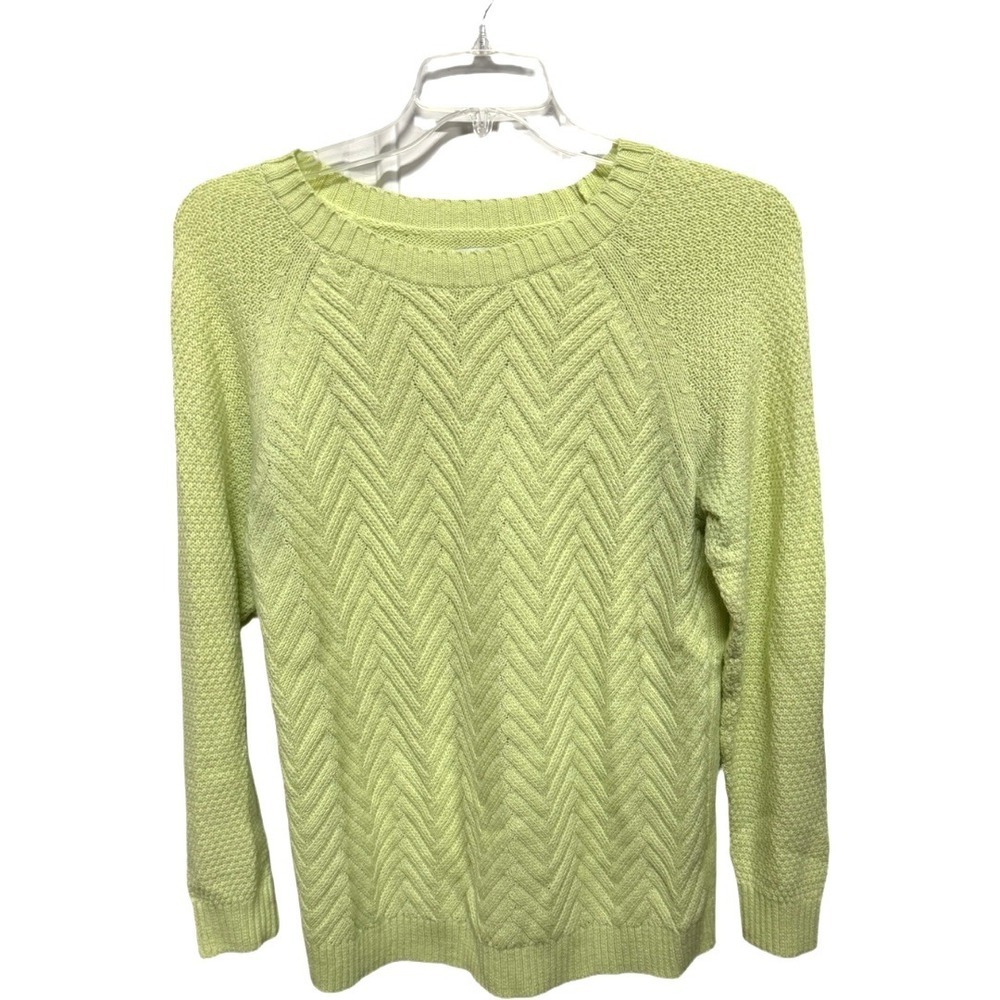Sonoma Lime Green Medium Weight Knit Sweater Size Large Minimal Casual Office